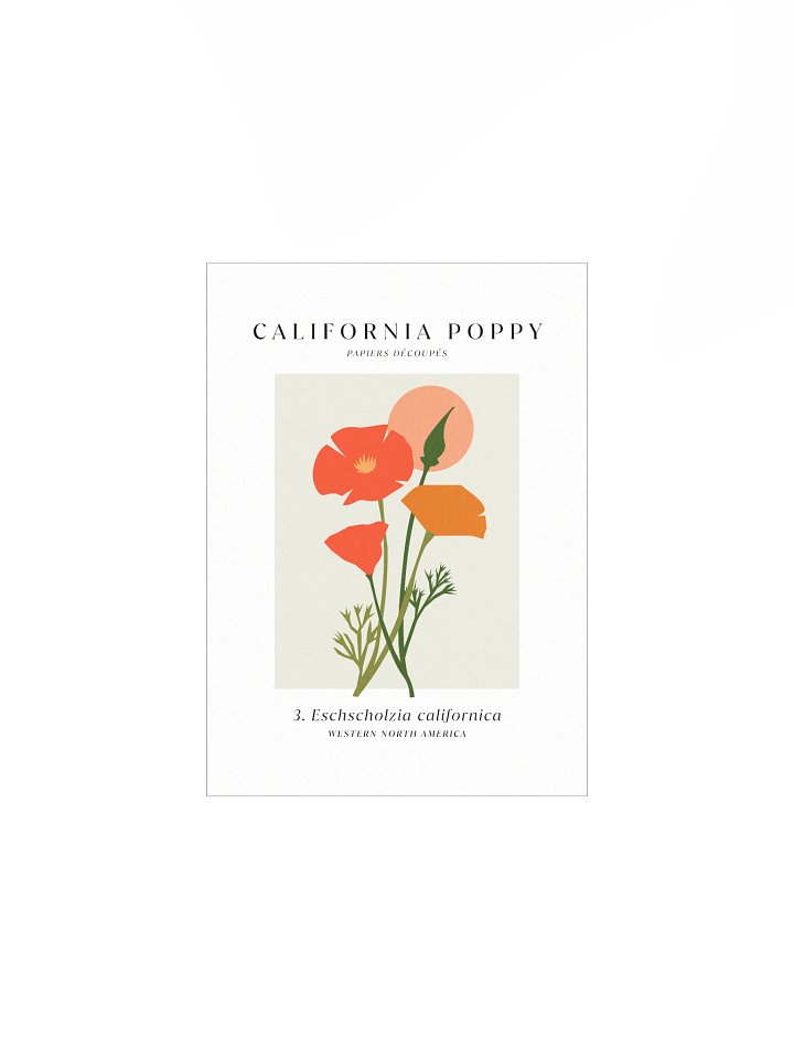 California Poppy Cut Paper Native Plants ✷ Art Print product image (1)