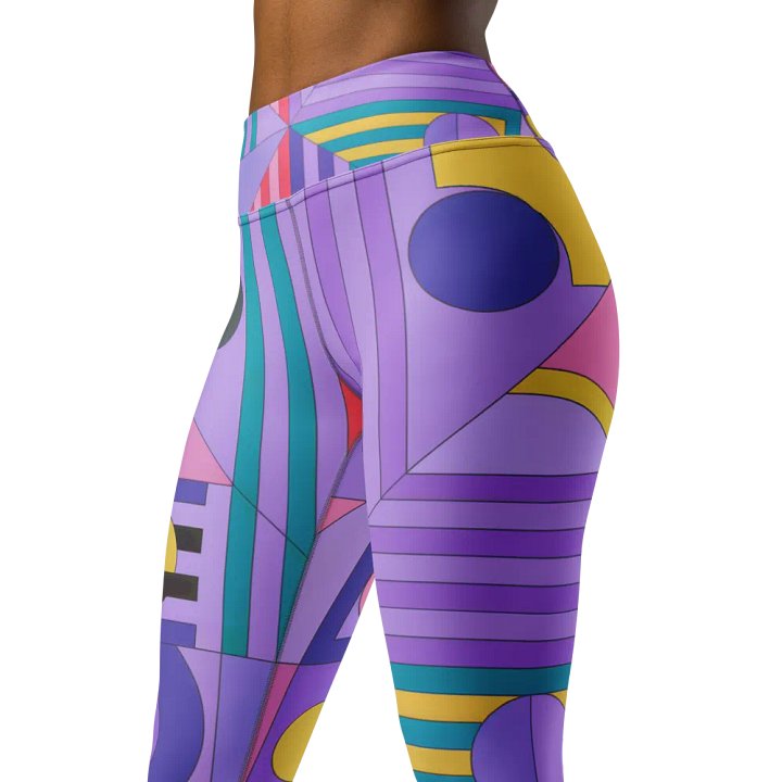 Modern Cool Multi-Colored Geometric Pattern Yoga Leggings product image (1)