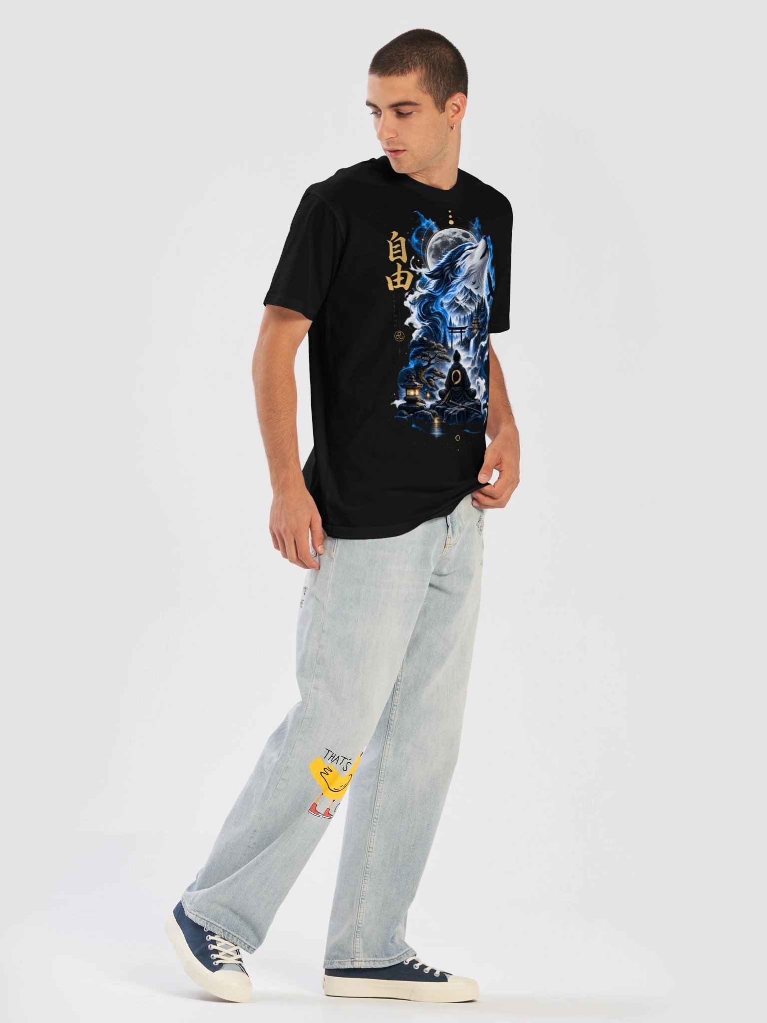 Spirit Wolf Freedom T-Shirt | Zen Samurai Japanese Graphic Tee product image (28)
