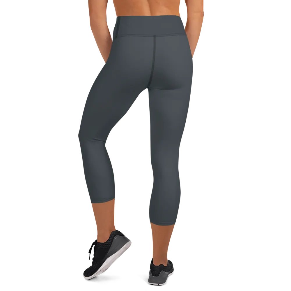 Slate Gray High-Waist Capri Leggings product image (2)