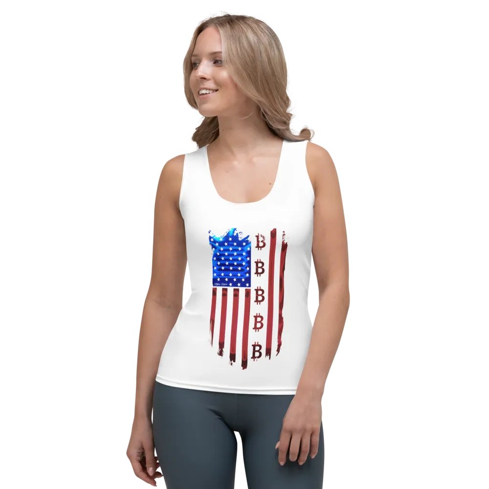 Bitcoin Flag All-Over Print Women's Tank Top product image (1)