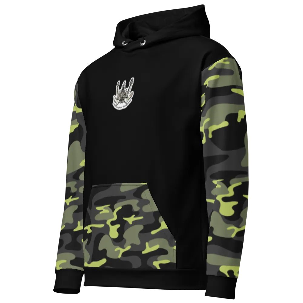 Camouflage & Black Three blade prop triangle Athena tug Hoodie product image (12)