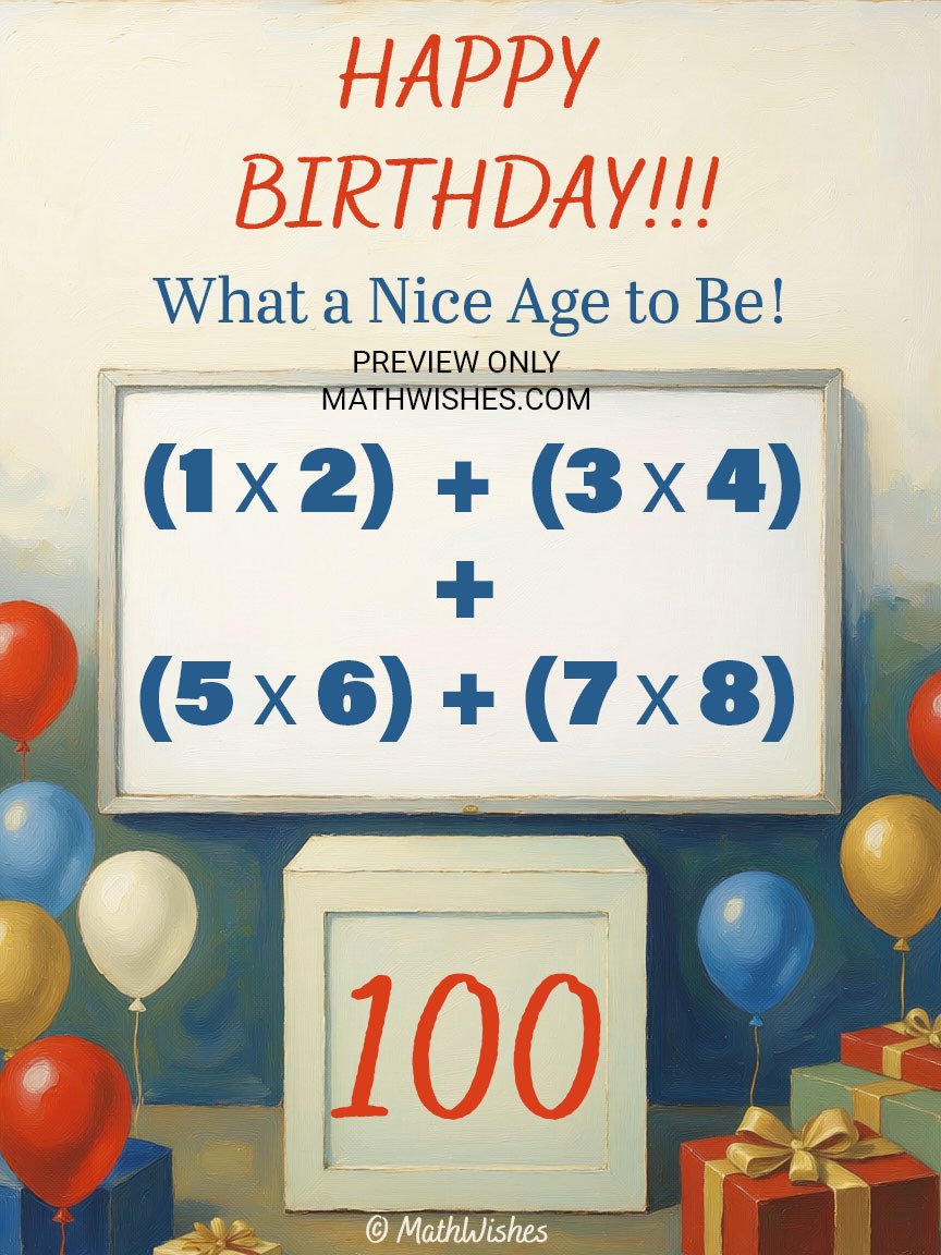 100th Birthday Card - Math Formula product image (1)