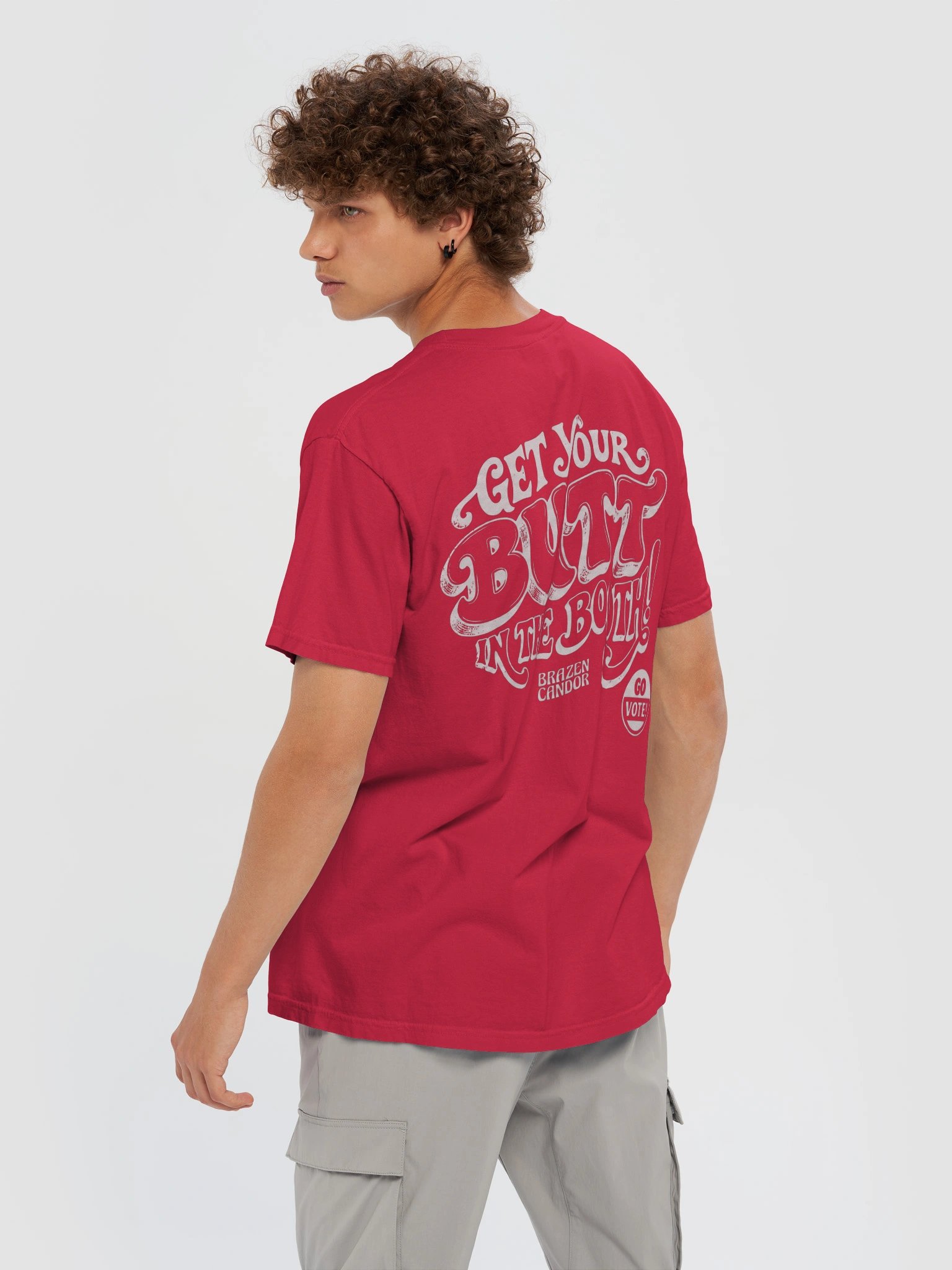 Brazen Candor – Get Your Butt in the Booth! T-Shirt - Red - Vote product image (6)