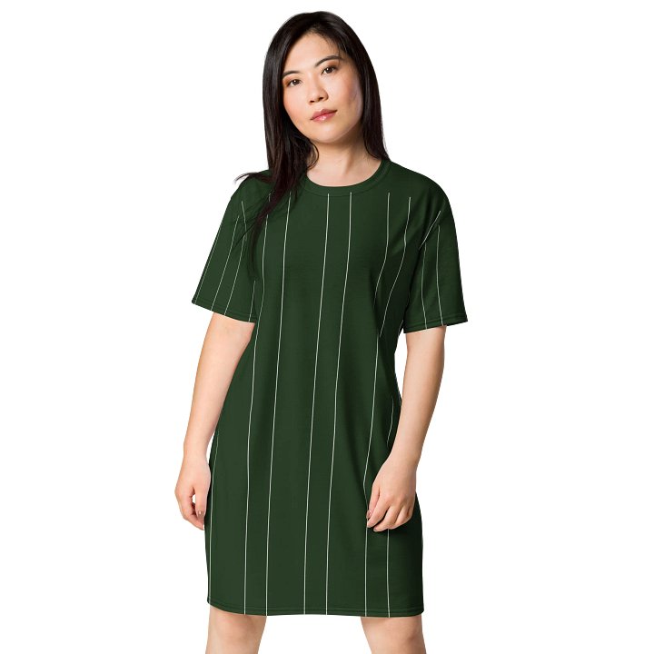 TDS Women's Oversized Green Striped T-Shirt Dress product image (1)