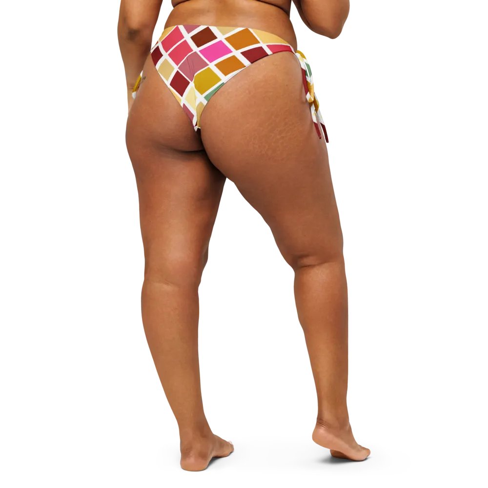 Colorful Square Pattern Design String Bikini Bottom - v5 product image (2)