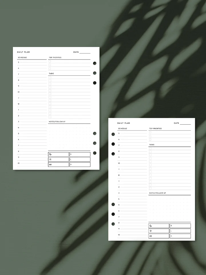 Daily Minimal Planner Inserts | A5 Size product image (1)