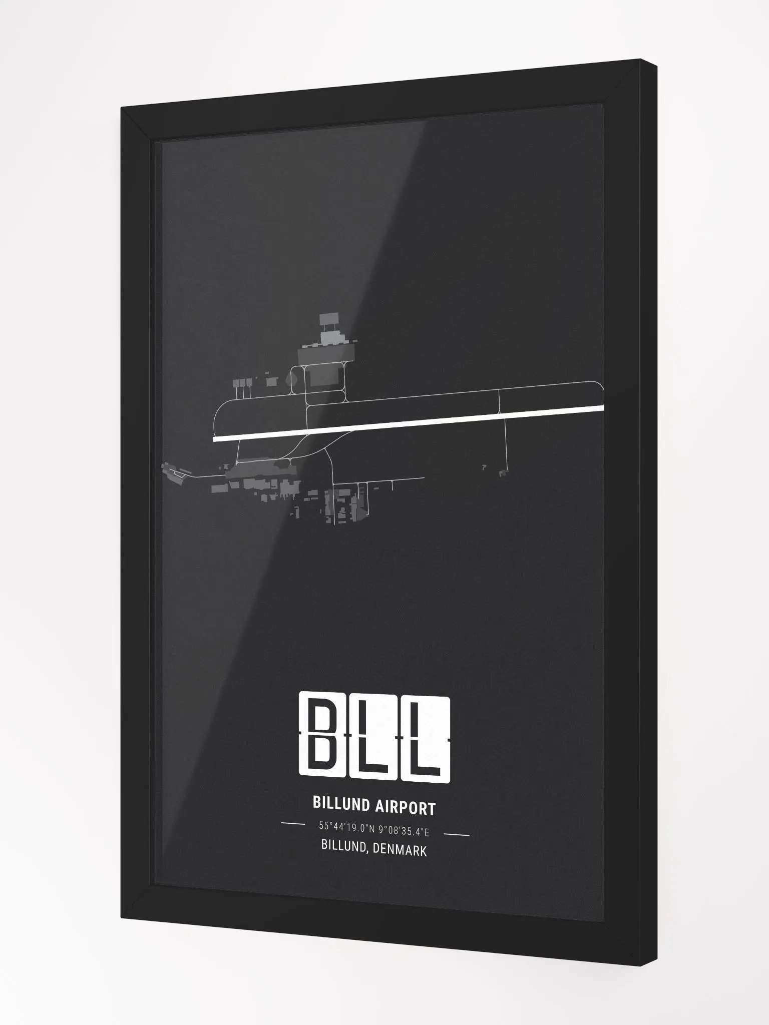 Framed Airport BLL Premium Map On Matt Paper product image (2)