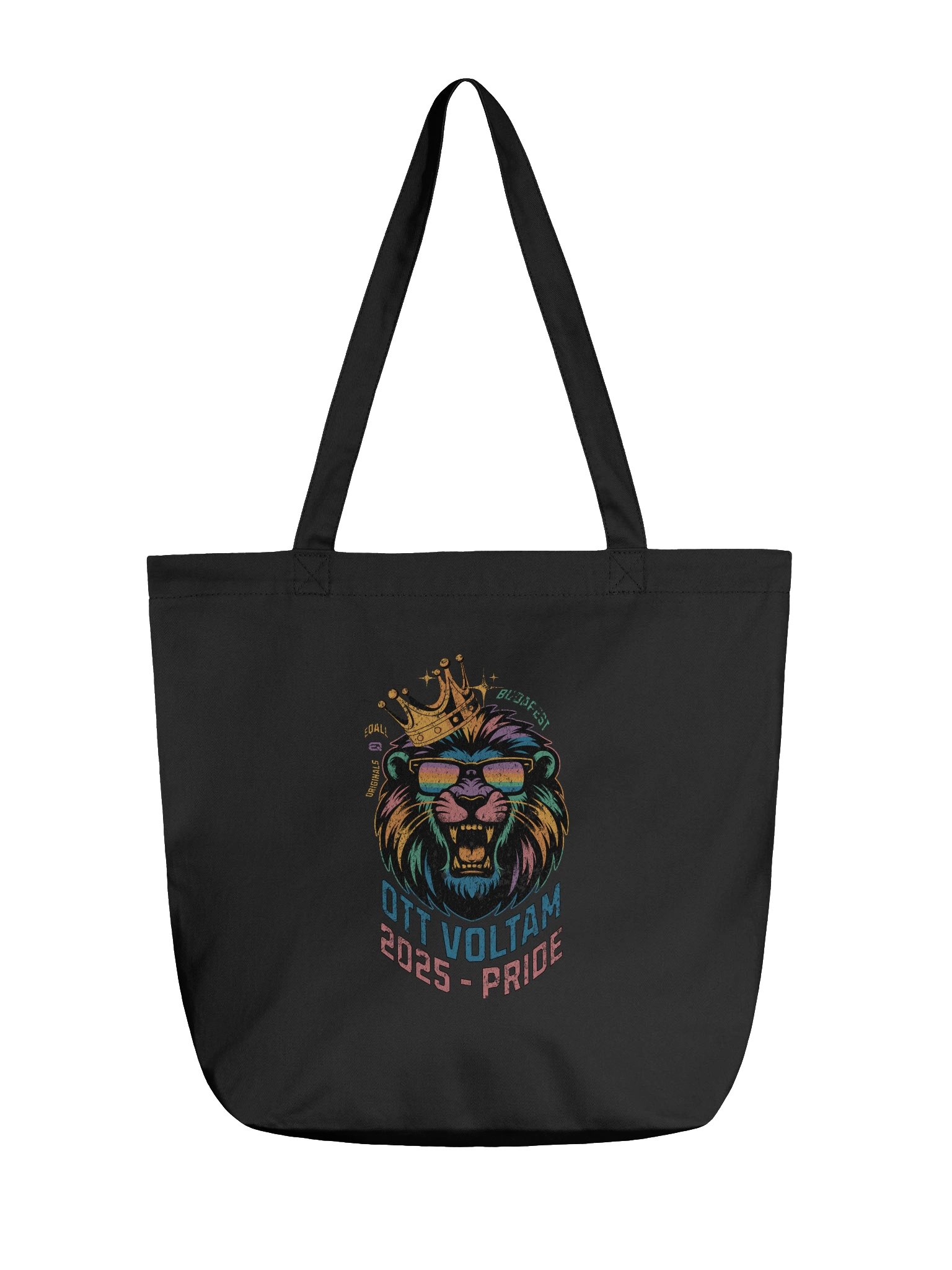 Budapest Pride 2025 Ott Voltam Vintage ECO Tatyó Táska Dizájn_EQALL.hu® Originals_ Fekete / Arany / Kék / Rózsaszín product image (3)