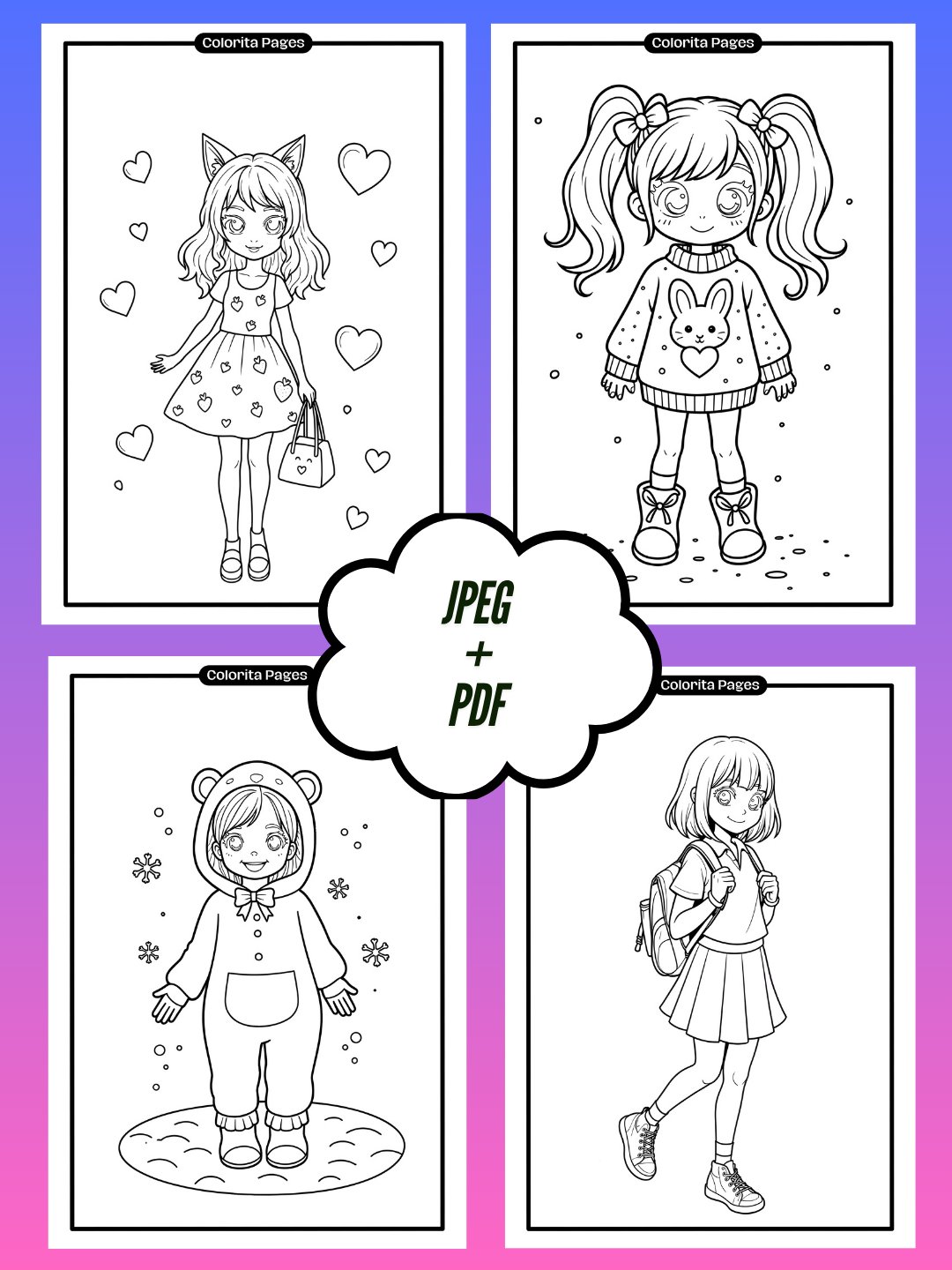 Cute Girls - Coloring Pages product image (2)