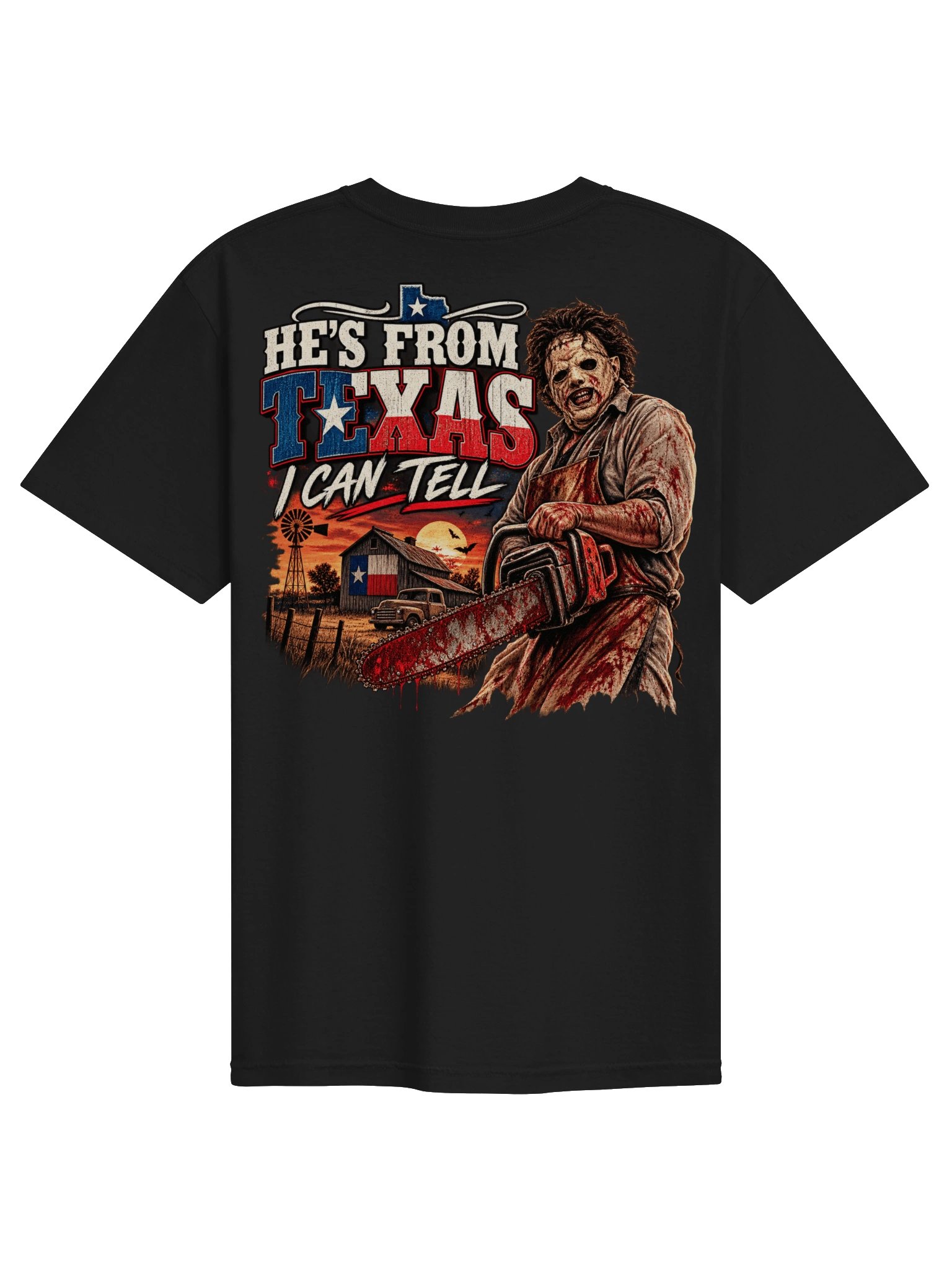 Spooky Halloween Chainsaw He's From Texas I Can Tell Shirt product image (6)