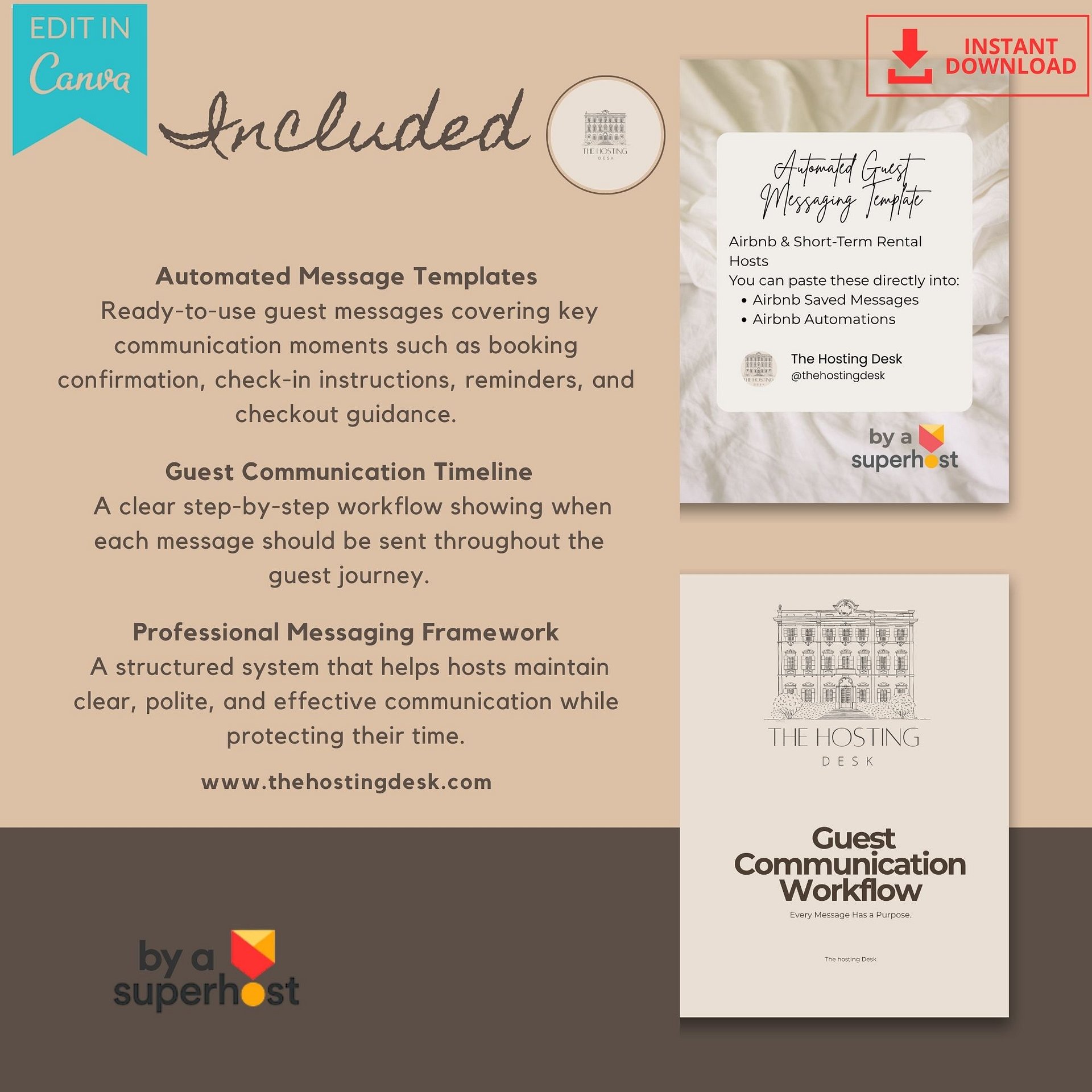 Guest communication workflow | Automated Guest Messaging Templates product image (5)
