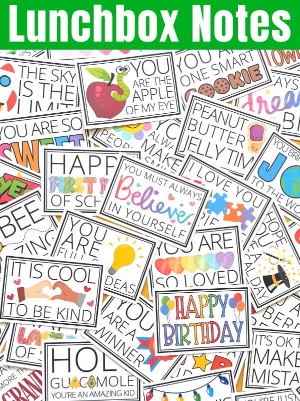 Lunchbox Notes Printables for School Lunches product image (1)