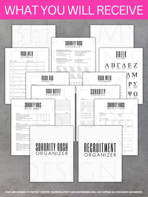 Sorority Recruitment Organizer, Sorority Rush Organizer, Rush Week Planner Checklist product image (2)