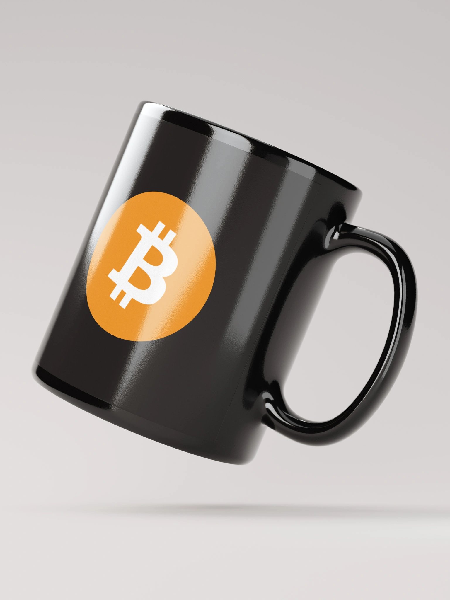 Bitcoin Logo Black Glossy Mug product image (4)