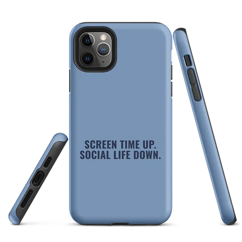 Screen Time Up. Social Life Down. iPhone Case - Slate