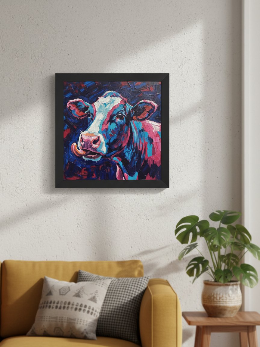 Impressionist Cow Wall Art, Colorful Modern Farmhouse Print product image (4)