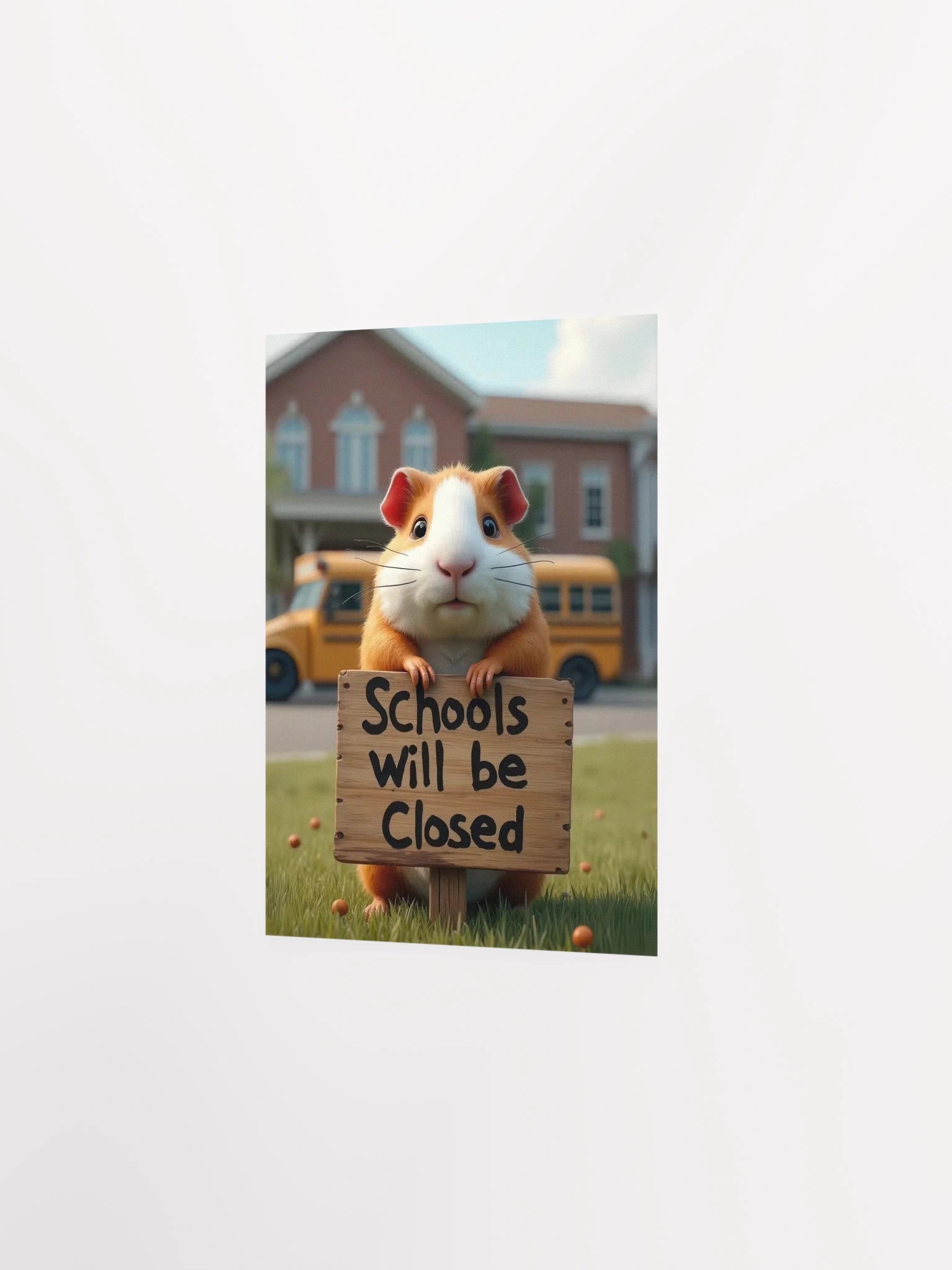 "Guinea Pigs Invade a School – Schools Will Be Closed" Poster product image (2)