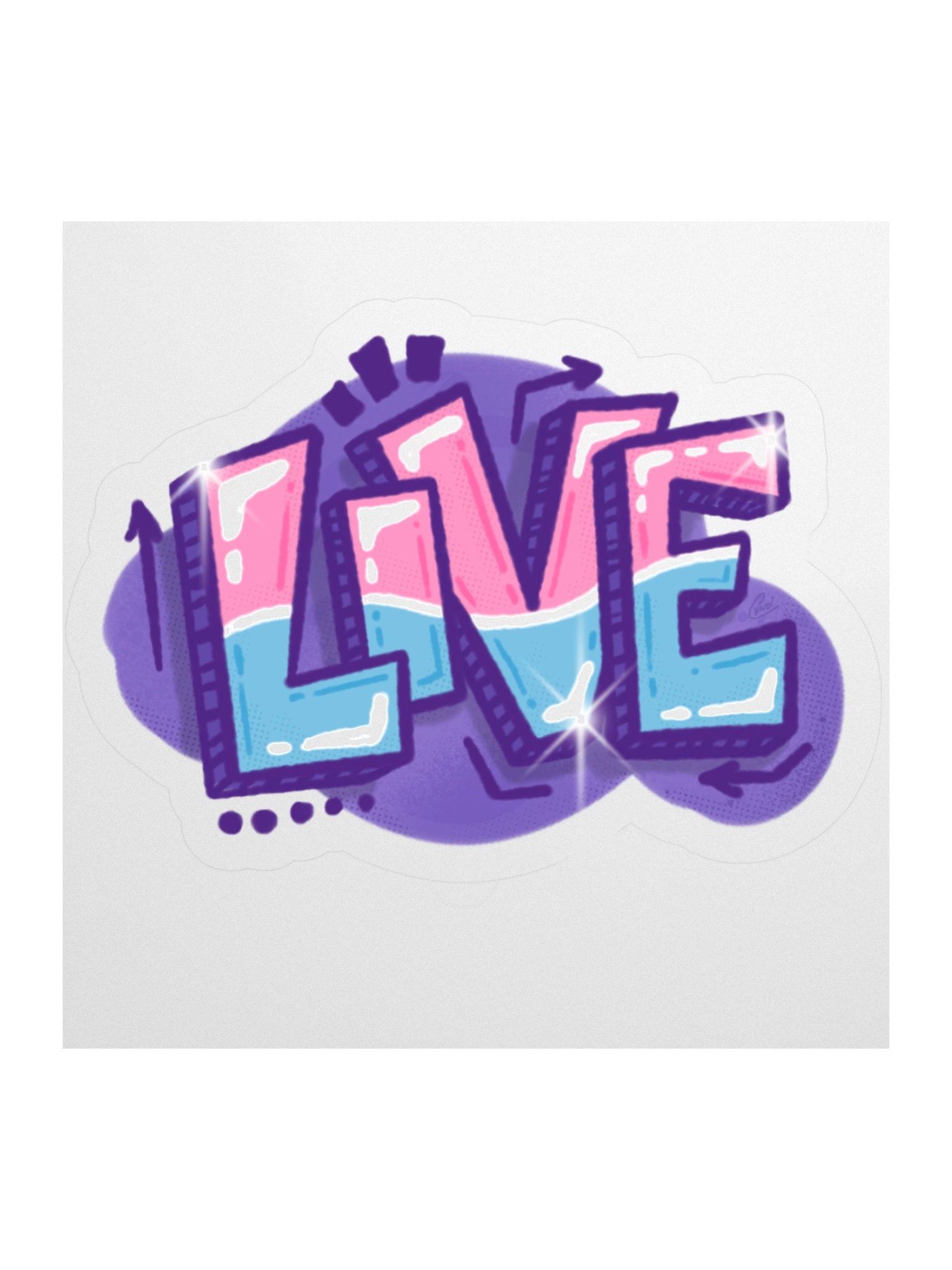 "LIVE" - Kawaiifiti Style - Kiss Cut Sticker product image (1)