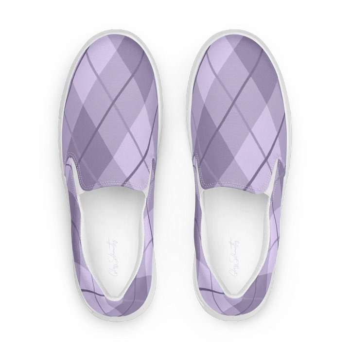 Lilac Argyle Men's Slip-On Canvas Shoes product image (1)