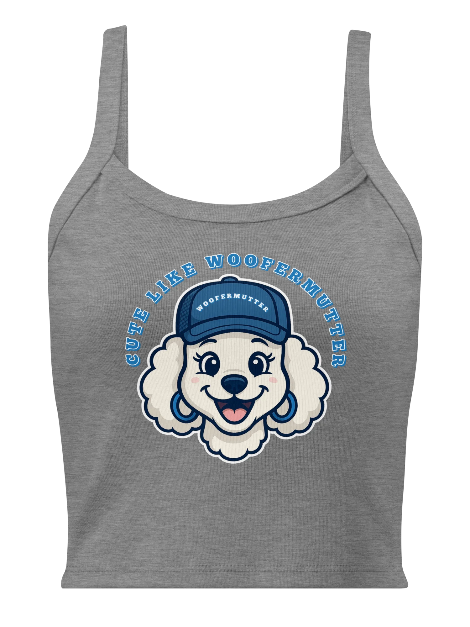 Cute As A WooferMutter™ Micro Rib Tank Top White Poodle product image (7)