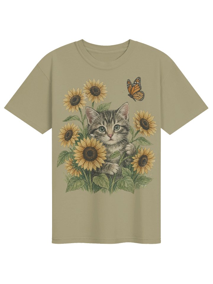 Vintage Cat Shirt, Kitten Graphic Tee, Sunflower Cat Shirt, Comfort Colors Unisex T-Shirt, Cat Lover Gift product image (36)