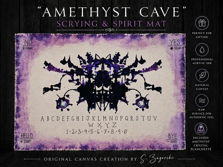 AMETHYST CAVE | 1/1 Original Canvas | Scrying & Spirit Divination Mat product image (1)