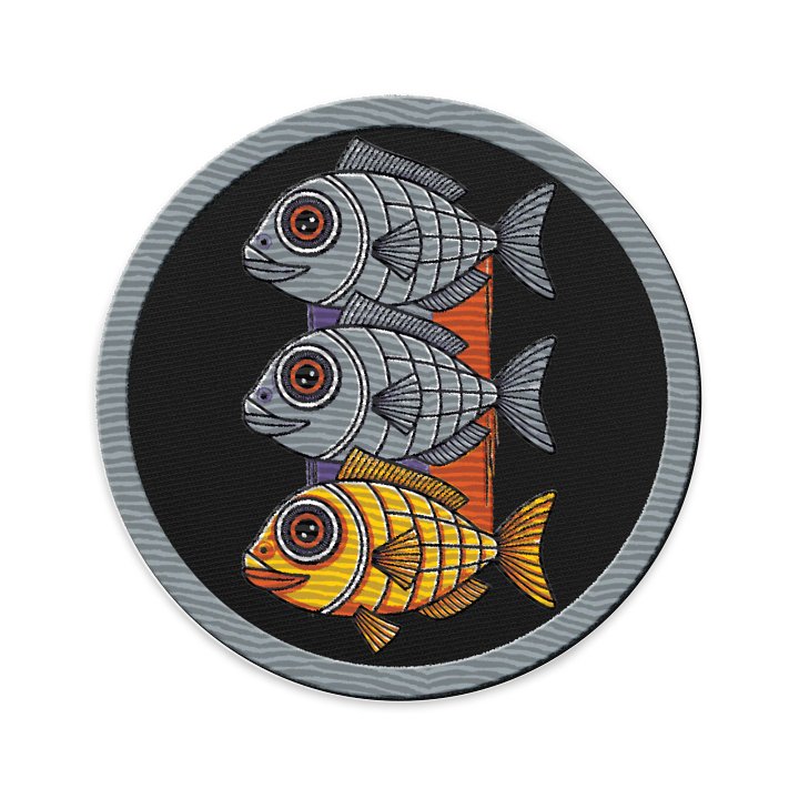 Vibrant Fish Trio Embroidered Patches product image (1)