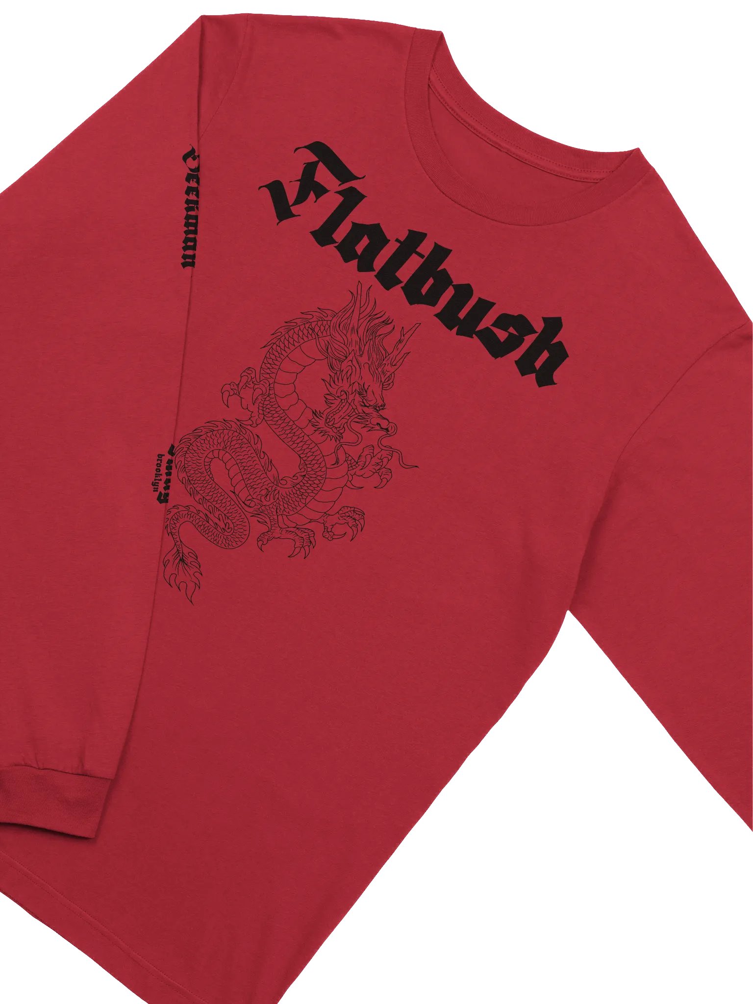 Flatbush Dragon Maroon Long sleeve t-shirt product image (3)