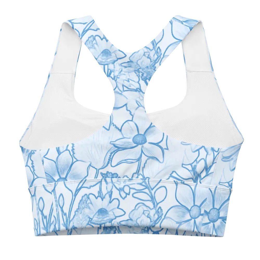 Blue Line Floral/All-Over Print Longline Sports Bra by Sublicolor product image (2)