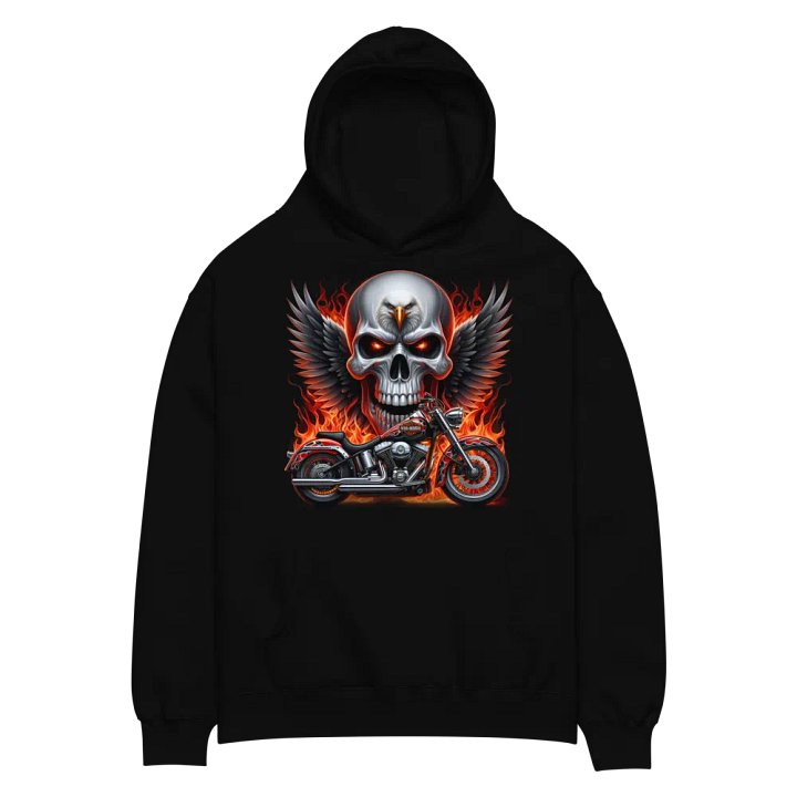 Eagle Skull Motorcycle Oversized Hoodie #21 product image (2)