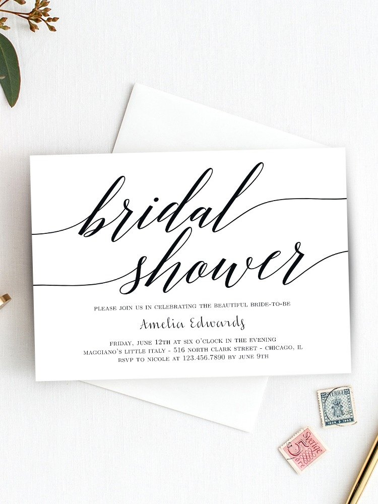 Modern Script Bridal Shower Invitation Canva Template MSC product image (1)