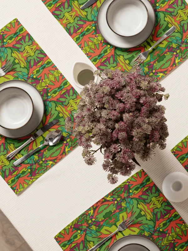 Spinach Tangle – Water-Resistant Placemat Set product image (1)