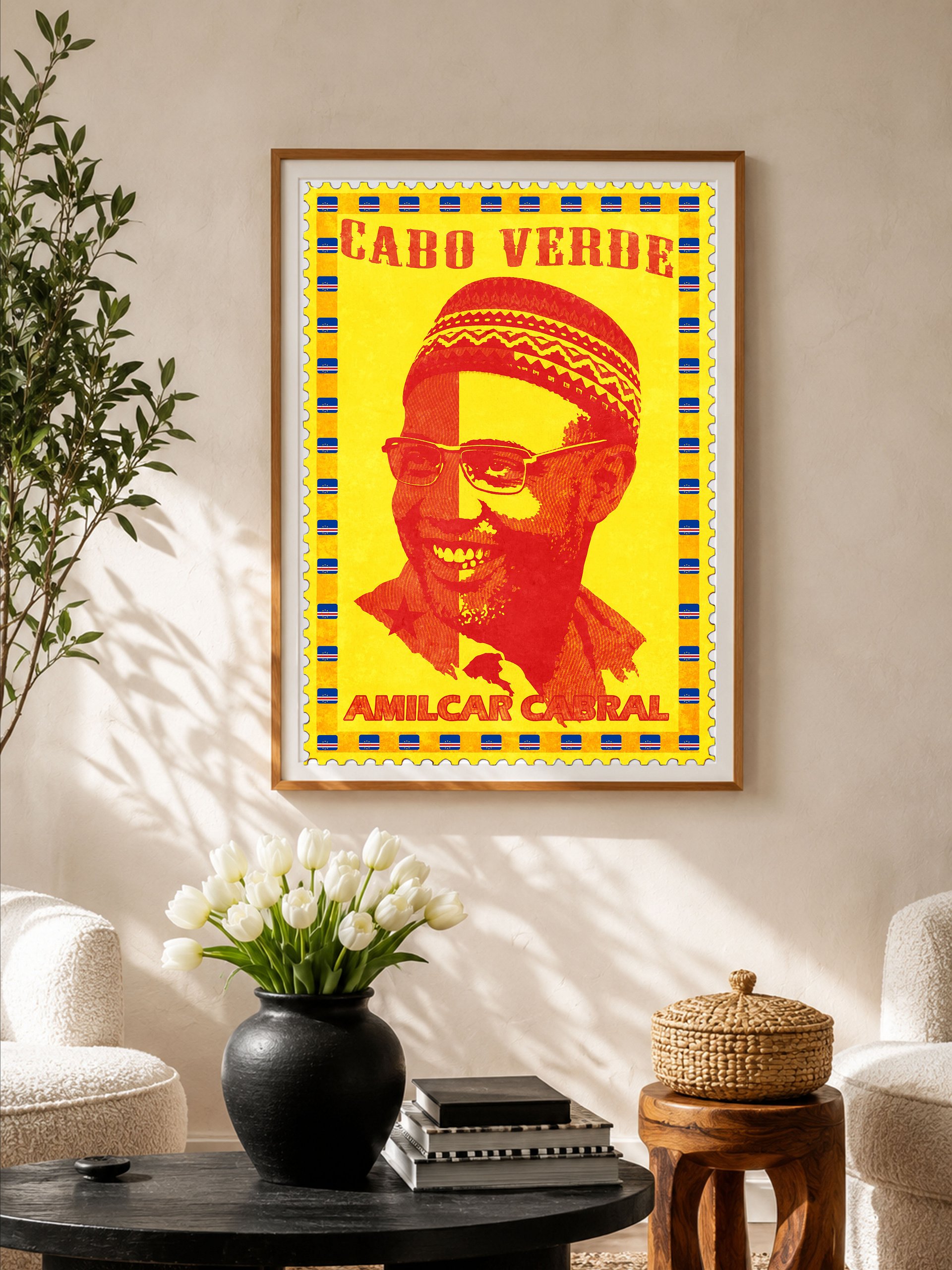 Amílcar Cabral Vintage Postage Stamp Poster | Cabo Verde Pan-African Wall Art product image (2)