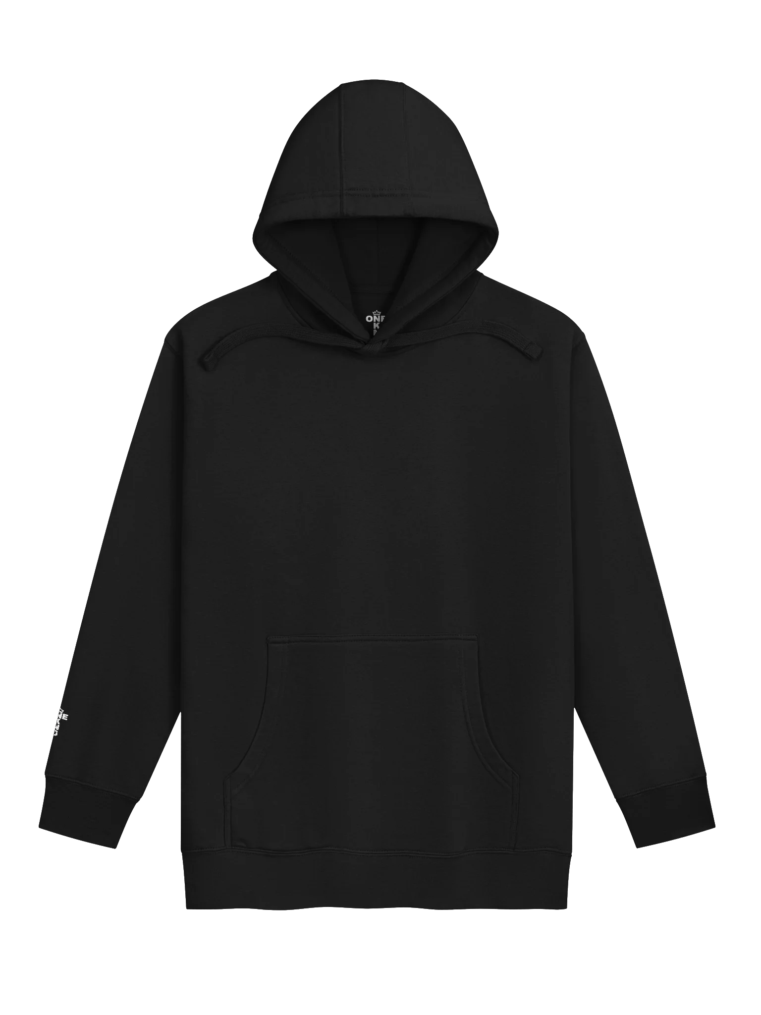 ONE KING Crusader Silhouette Premium Soft Blend Hoodie with embroidered sleeve logo white print product image (2)