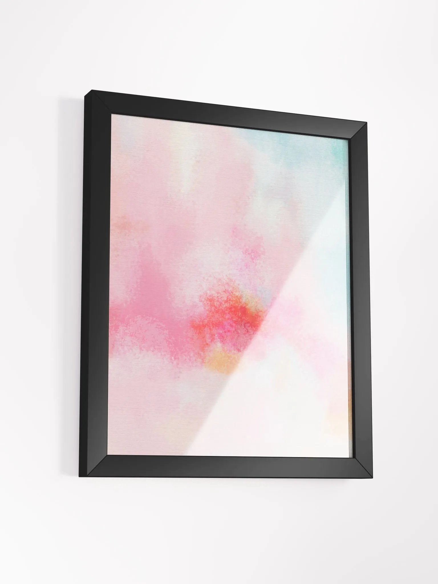 Pink, red and teal abstract painting print product image (4)