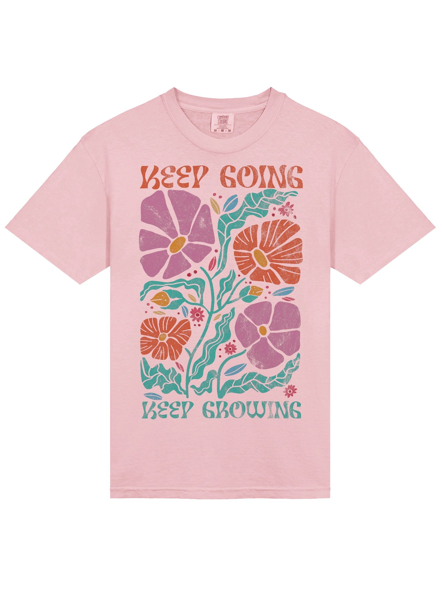 Keep Going Keep Growing Shirt – Retro Floral Motivational Aesthetic Tee product image (7)