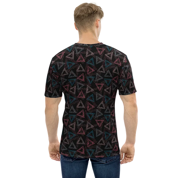 Vibrant Crew Neck T-Shirt with Colorful Rainbow Triangles product image (2)