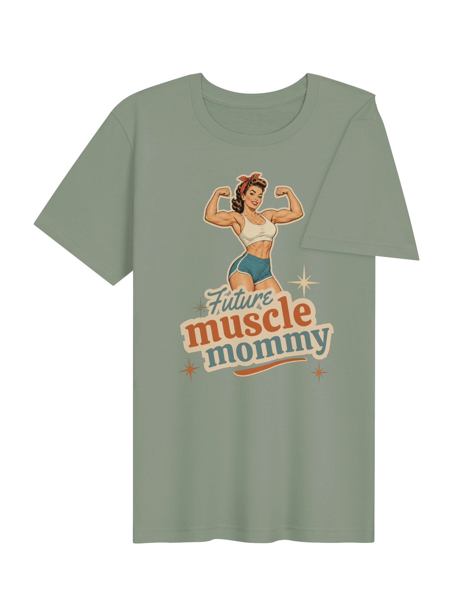 Future Muscle Mommy Shirt, Retro Pin-Up Pregnancy Announcement Tee for Moms Who Lift product image (95)