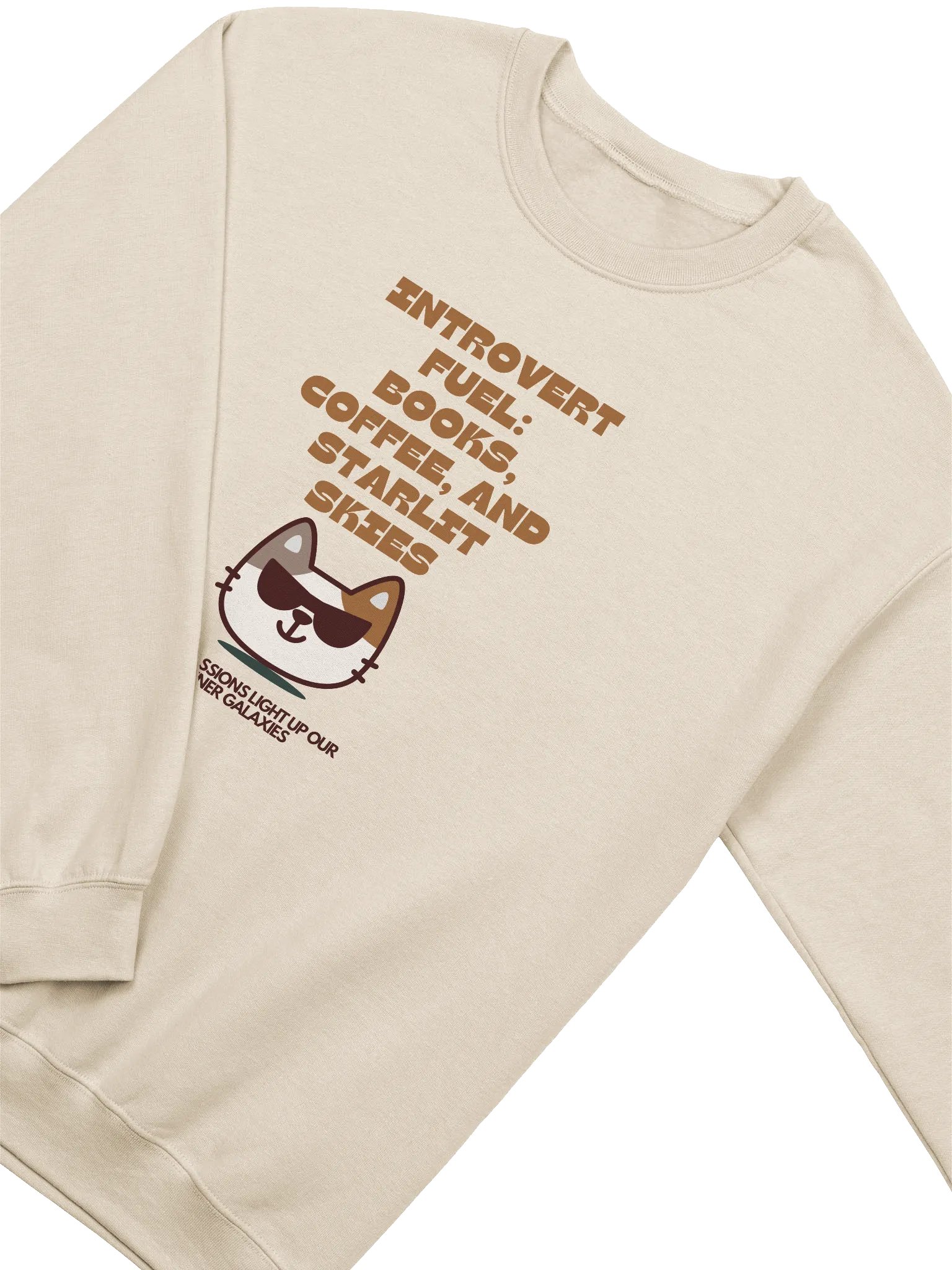 Introvert Fuel: Books, Coffee, and Starlit Skies Crewneck Sweatshirt product image (3)