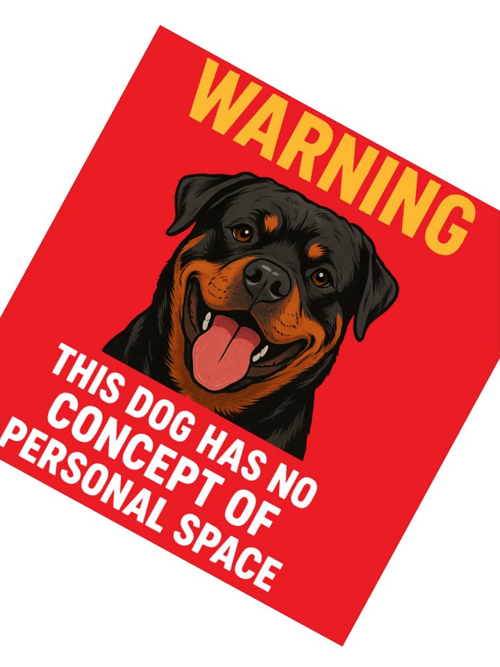 Rottweiler Personal Space Invader Sticker product image (5)