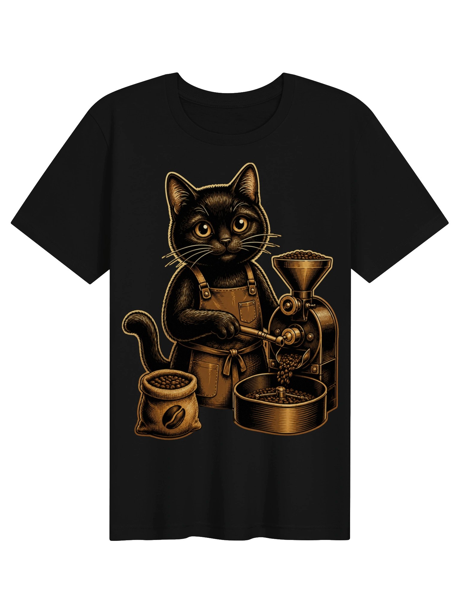 Vintage Black Cat Coffee Roaster T-Shirt | Retro Coffee Lover Shirt | Cozy Cafe Graphic Tee product image (6)