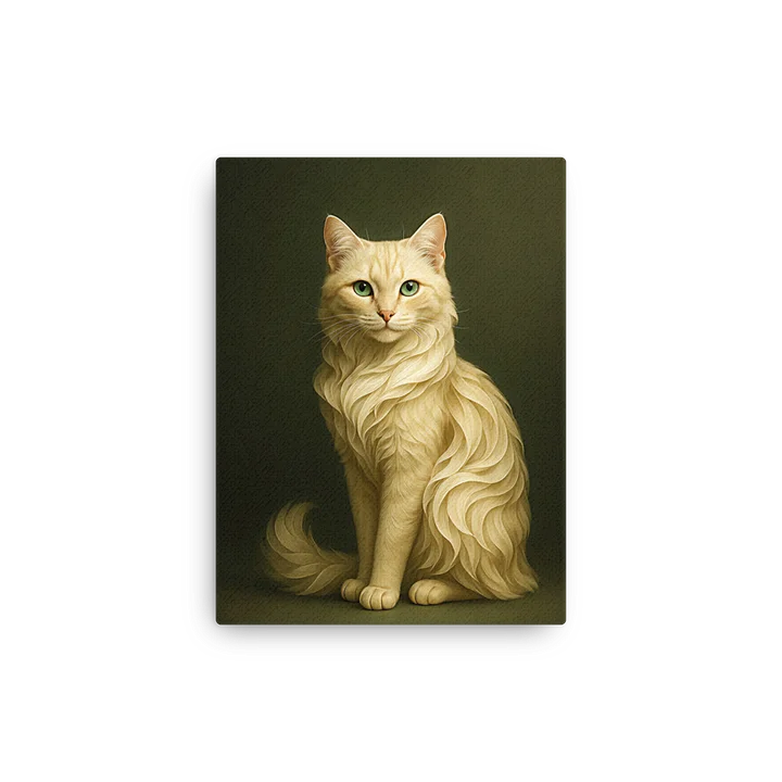 Creame Cat Olive on Canvas product image (1)
