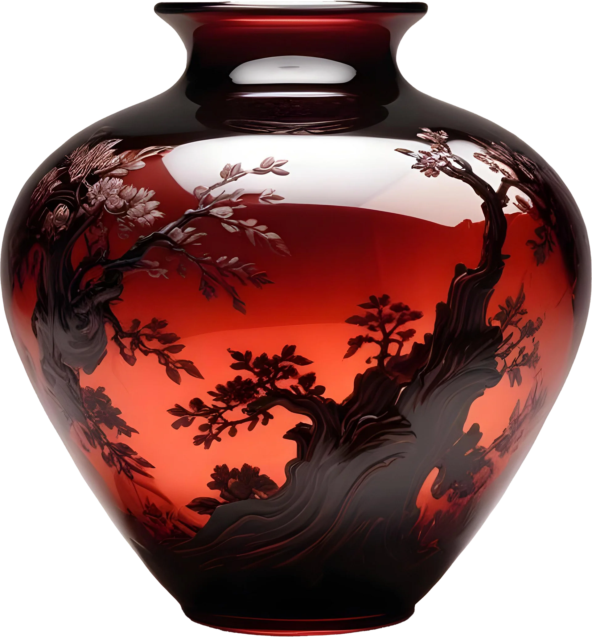 Chinese Porcelain Vase – Enchanting Crimson Elegance PNG product image (1)