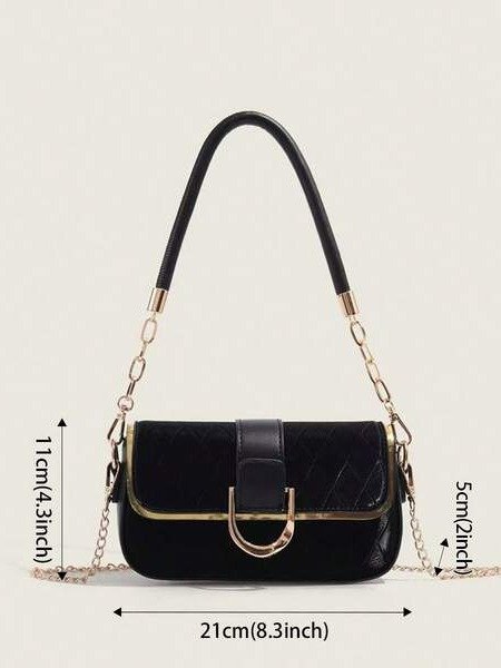 Black Chain Baguette Bag — Y2K Mini Crossbody & Shoulder Bag product image (7)