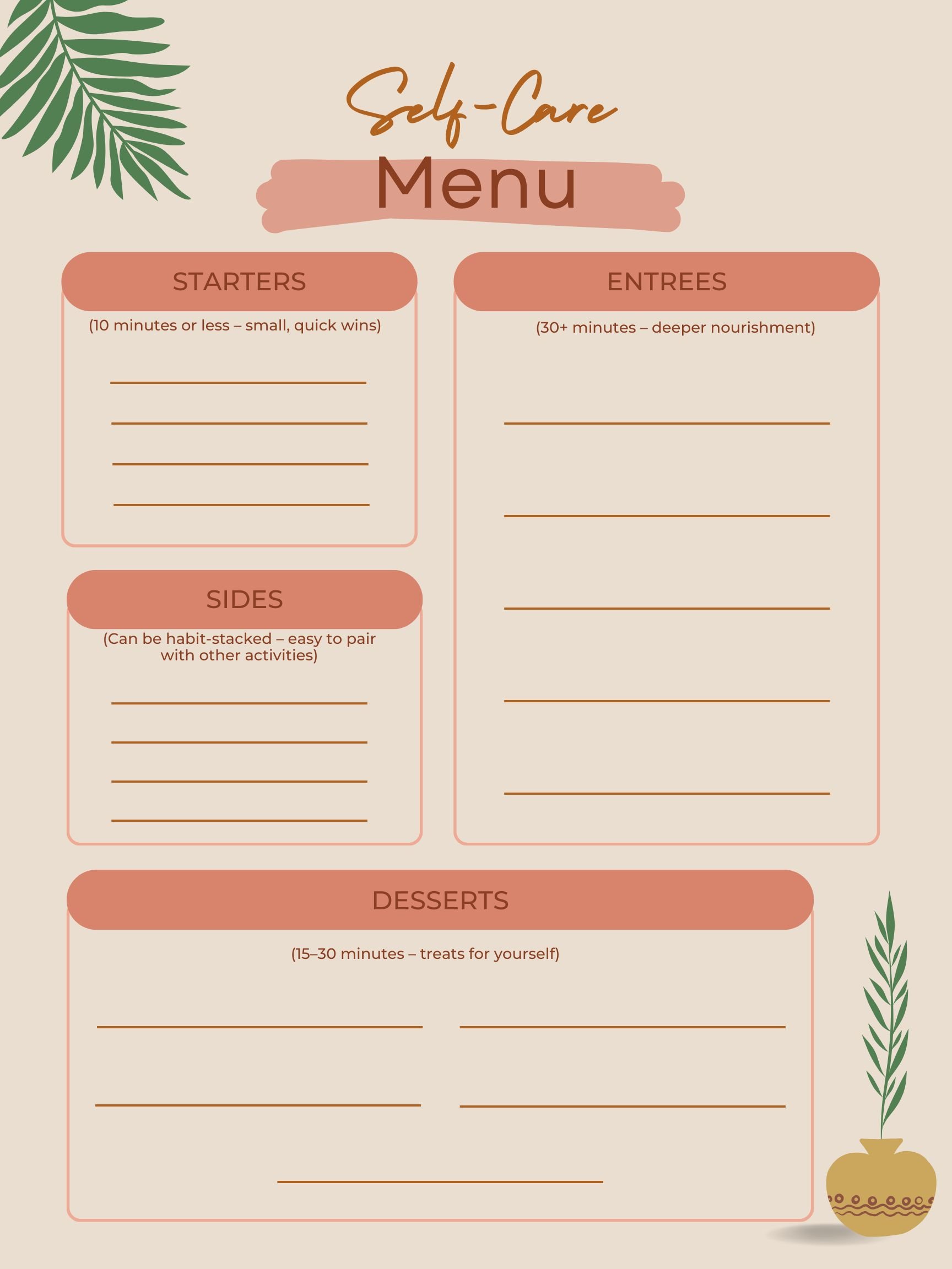 Self-Care Menu product image (1)