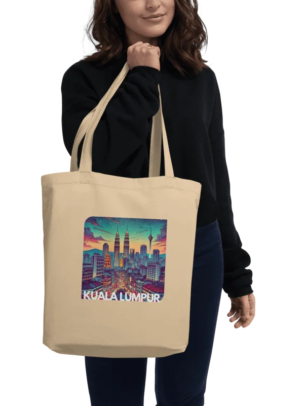 Vibrant Cityscape Eco-Friendly Tote Bag | Kuala Lumpur city Malaysia product image (1)
