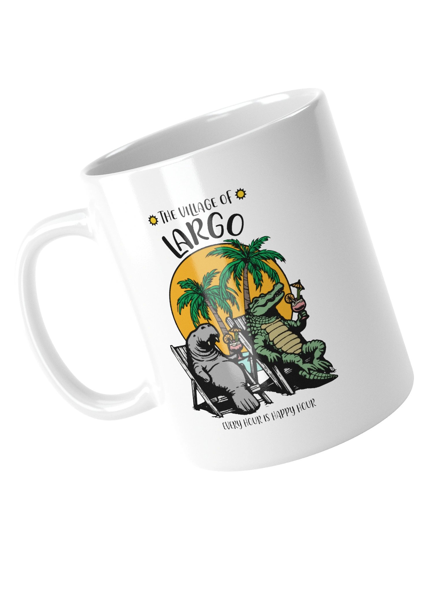 The Village of Largo TV Florida USA Fun Manatee Alligator Design Coffee Mug product image (11)