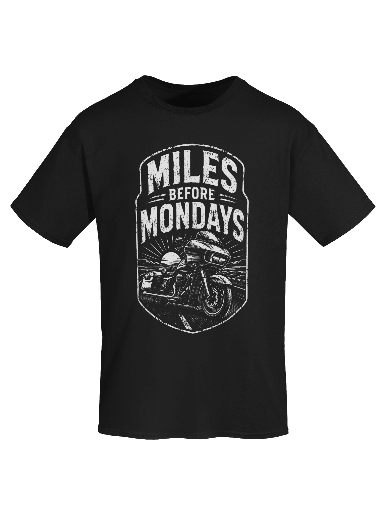 Miles Before Mondays Vintage Touring Motorcycle T-Shirt product image (5)