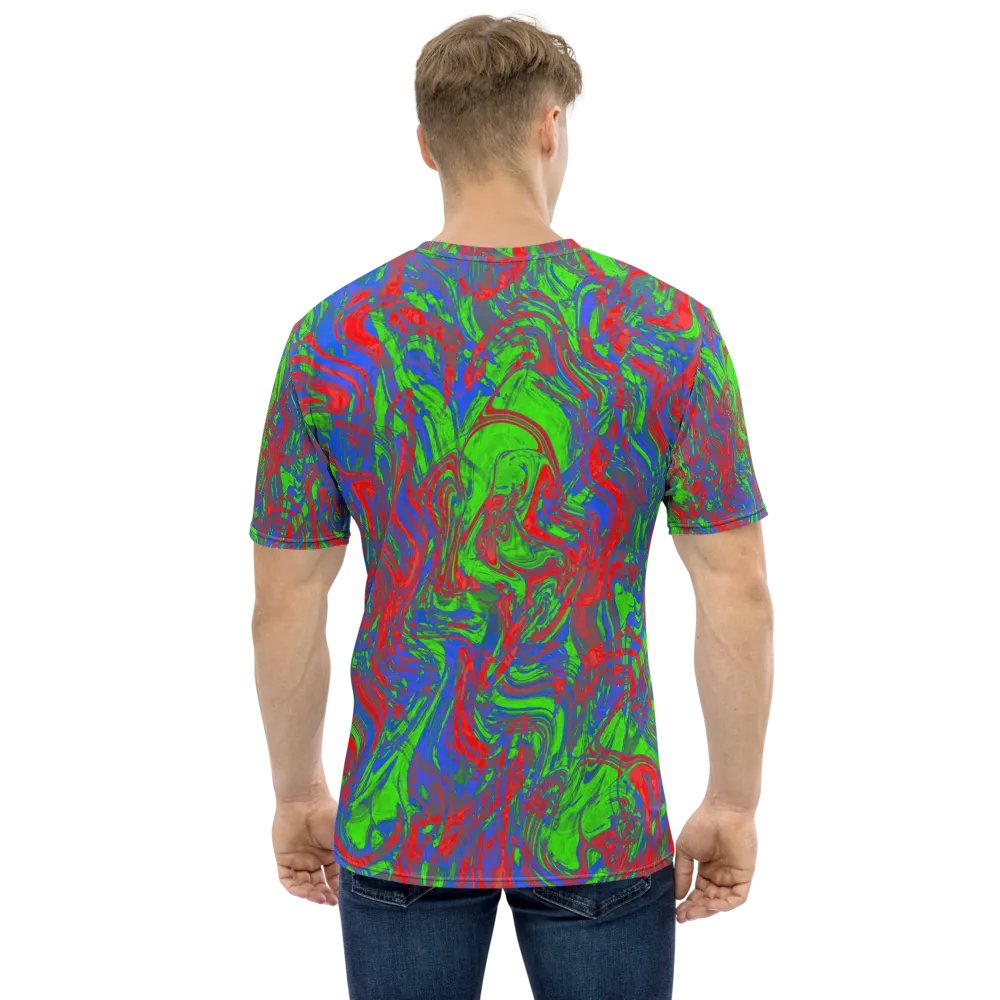 Techno Pattern T-Shirt in Red, Green, Blue, and Purple product image (2)